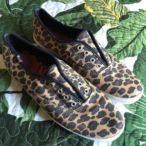 Women's Keds Leopard Print Slip On Sneakers